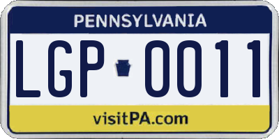 PA license plate LGP0011