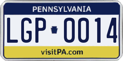 PA license plate LGP0014