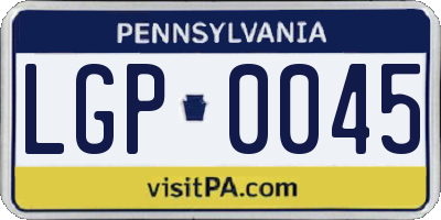 PA license plate LGP0045