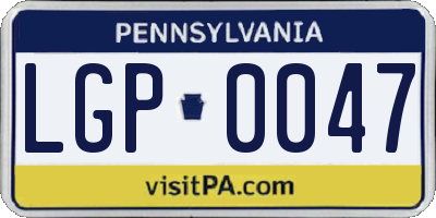 PA license plate LGP0047