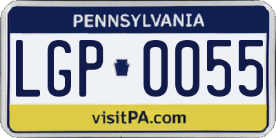 PA license plate LGP0055