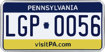 PA license plate LGP0056