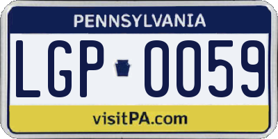 PA license plate LGP0059