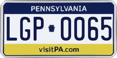 PA license plate LGP0065