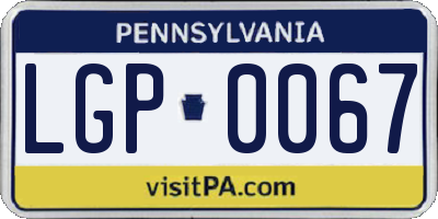 PA license plate LGP0067