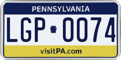 PA license plate LGP0074