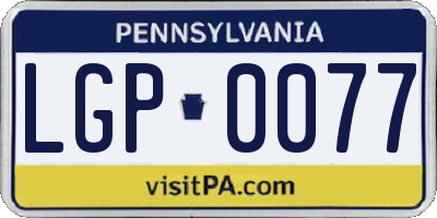 PA license plate LGP0077