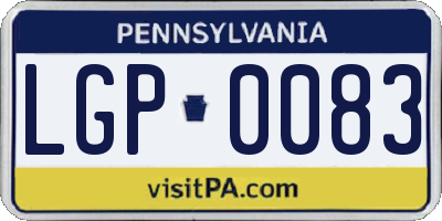 PA license plate LGP0083