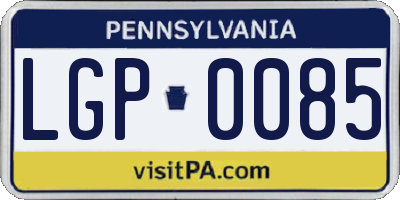 PA license plate LGP0085