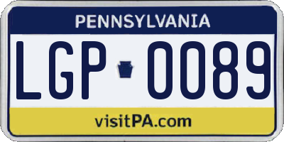 PA license plate LGP0089