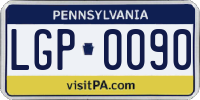 PA license plate LGP0090