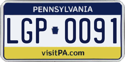 PA license plate LGP0091