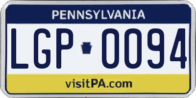 PA license plate LGP0094