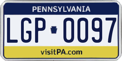 PA license plate LGP0097