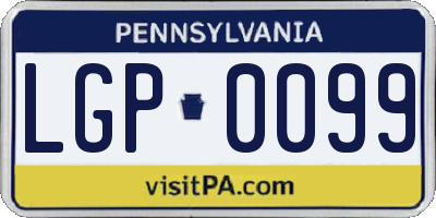 PA license plate LGP0099