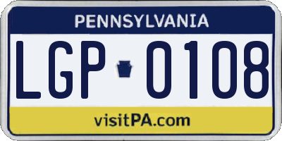 PA license plate LGP0108