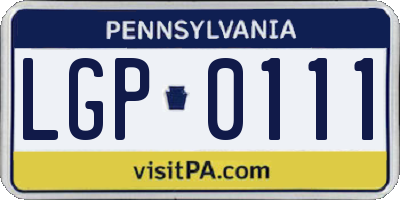 PA license plate LGP0111