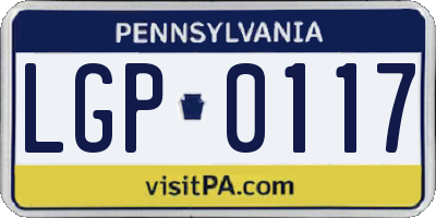 PA license plate LGP0117