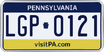 PA license plate LGP0121
