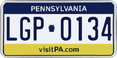 PA license plate LGP0134