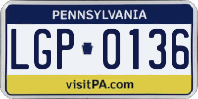 PA license plate LGP0136