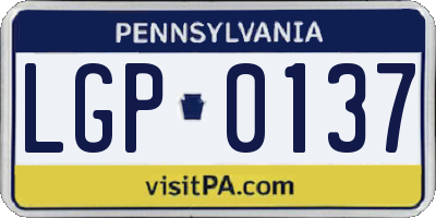 PA license plate LGP0137