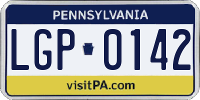 PA license plate LGP0142
