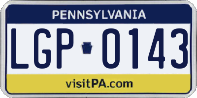 PA license plate LGP0143