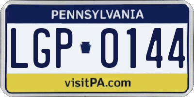 PA license plate LGP0144