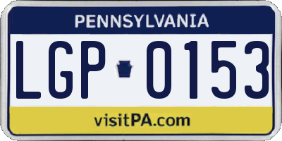 PA license plate LGP0153