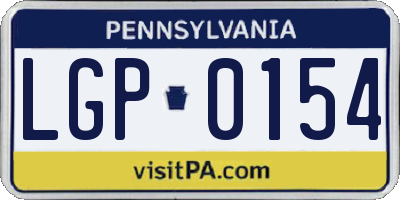 PA license plate LGP0154