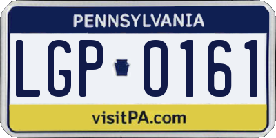 PA license plate LGP0161