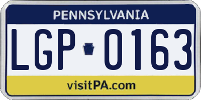PA license plate LGP0163