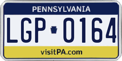 PA license plate LGP0164