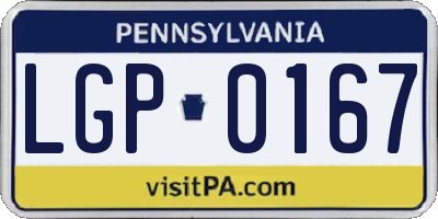 PA license plate LGP0167