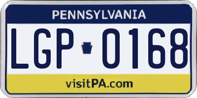 PA license plate LGP0168