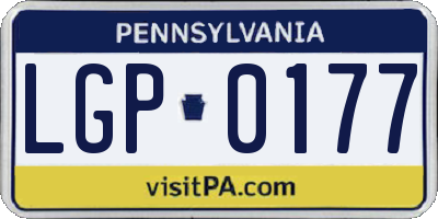 PA license plate LGP0177