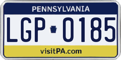 PA license plate LGP0185