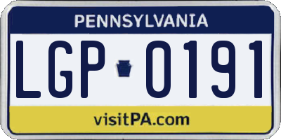 PA license plate LGP0191
