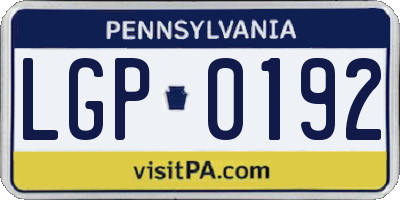 PA license plate LGP0192