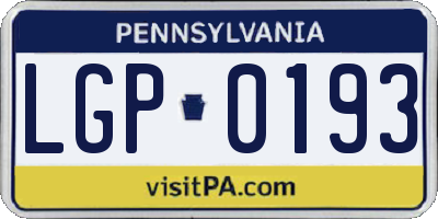 PA license plate LGP0193