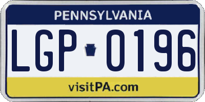 PA license plate LGP0196