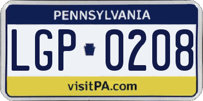 PA license plate LGP0208