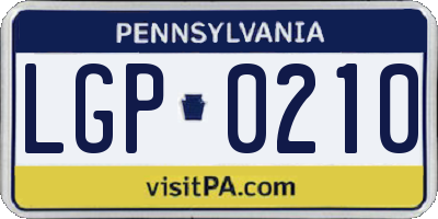 PA license plate LGP0210