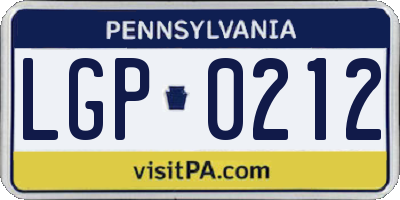 PA license plate LGP0212