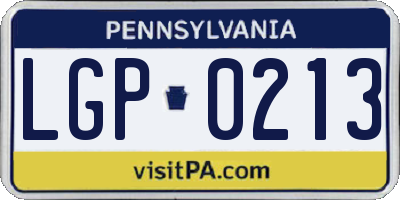 PA license plate LGP0213