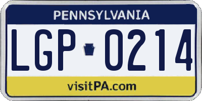 PA license plate LGP0214