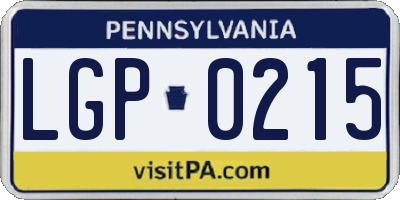 PA license plate LGP0215
