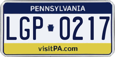 PA license plate LGP0217