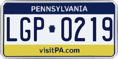 PA license plate LGP0219